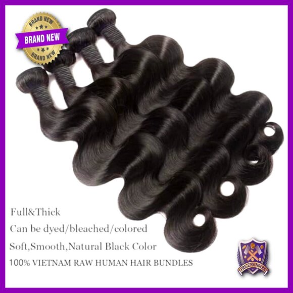 4 Bundle Raw Body Wave Human Hair Extensions 18-24 Inch Quick Weave